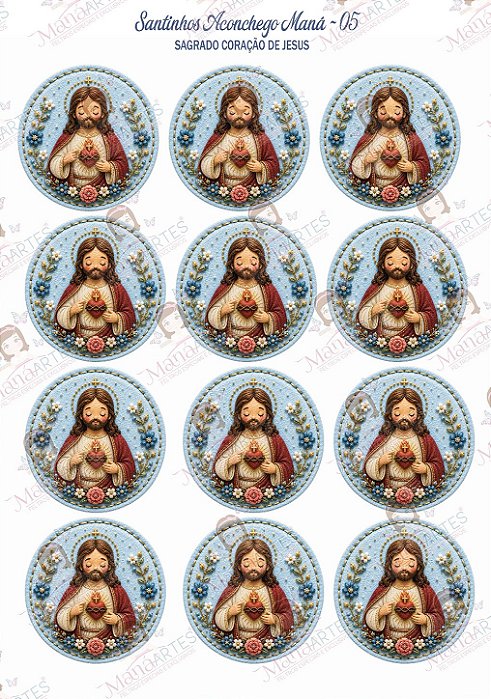 Painel de Feltro Estampado Aconchego de Fé – Sagrado Coração de Jesus