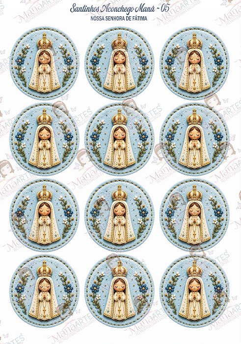 Painel de Feltro Estampado Aconchego de Fé – Nossa Senhora de Fátima