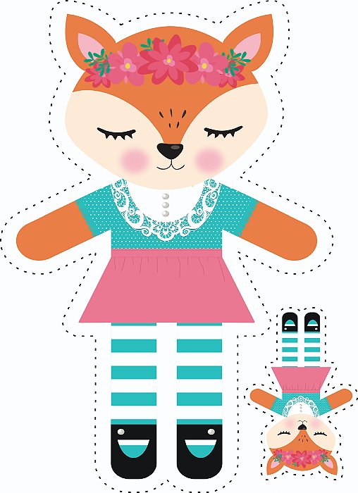 COLEÇÃO FELTRO ESTAMPADO - NANINHAS DA FLORESTA/ MENINA