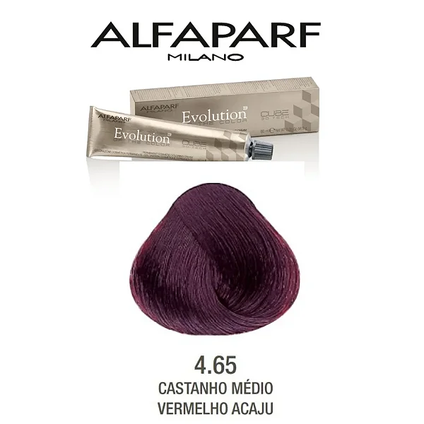 Tinta Alfaparf Evolution Cor 4.65 Castanho Médio Vermelho Acaju 60ml