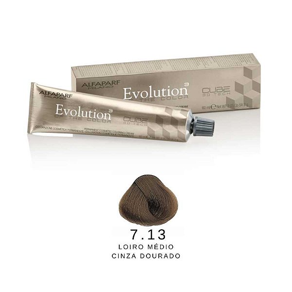 Tintura Alfaparf 7.13 Evolution Louro Médio Cinza Dourado 60ml