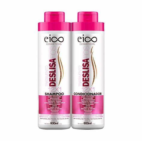 Kit Shampoo + Condicionador Deslisa Fios 800ml Eico