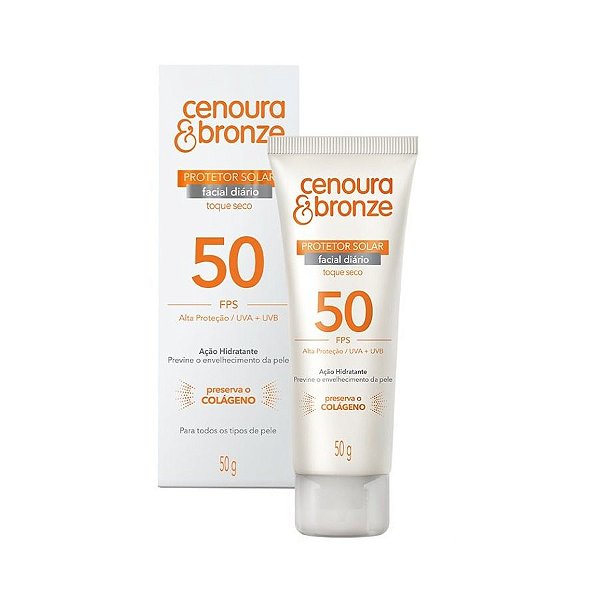 Protetor Facial Cenoura E Bronza 50 FPS 50ML