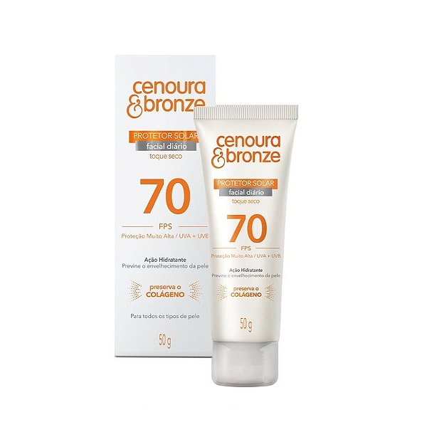 Protetor Facial Cenoura E Bronza 70 FPS 50ML