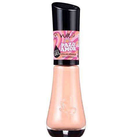 Esmalte Efeito Gel Paz e Amor Lollaranja Vult 8ML