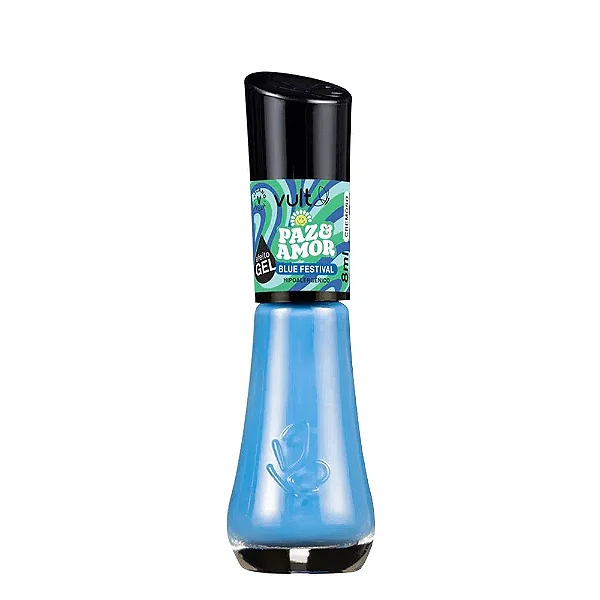 Esmalte Efeito Gel Paz e Amor Blue Festival Vult 8ML