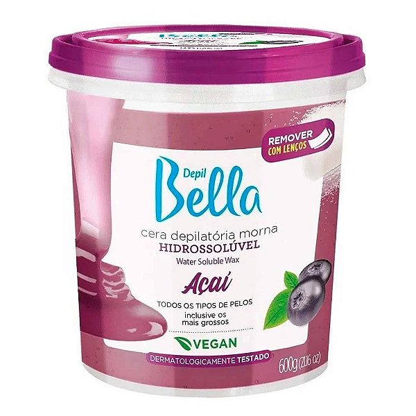 Cera Depilatória Hidrossolúvel Açaí 600G Depil Bella
