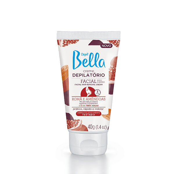 Creme Depilatório Facial Romã e Amêndoas 40G Depil Bella