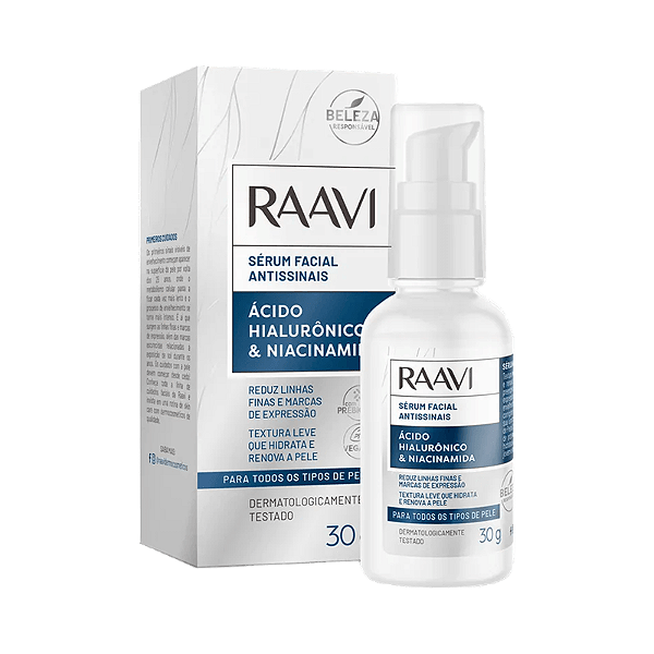 Sérum Facial Antissinais Ácido Hialurônico Raavi 30G