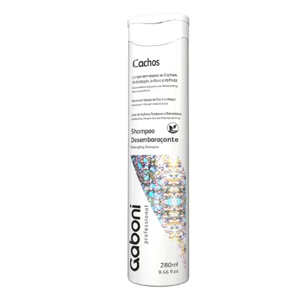 Shampoo Cachos Desembaraçante 280ML Gaboni