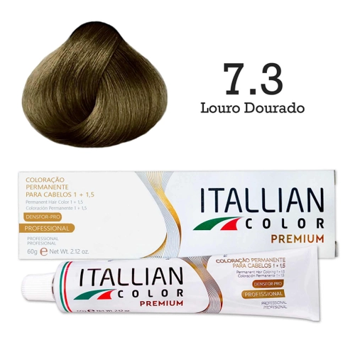 Coloração Premium 7.3 Louro Dourado 60g Itallian Color