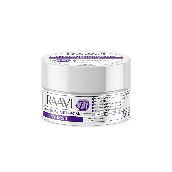 Creme Hidratante Facial Noturno Raavi 100G