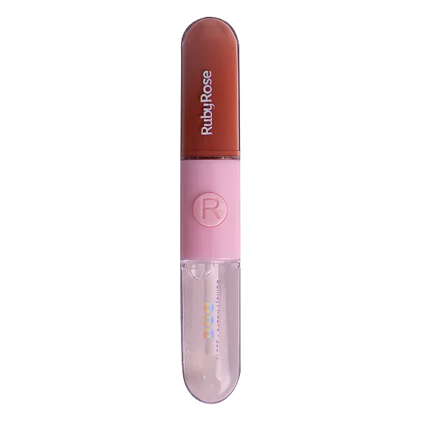 Batom Líquido Gloss Duo D08 REF. HBF5688 Ruby Rose
