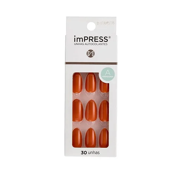 Unhas Impress Autocolante Citrine 24UN. REF.BIPAM518BR Kiss New York