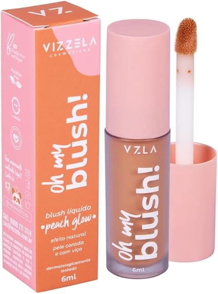 Blush Líquido Cor 02 Peach Glow 6ML Vizzela