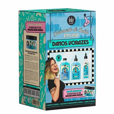 Kit Danos Vorazes Shampoo+Condicionador 250ML + Leave-in 200ML Lola