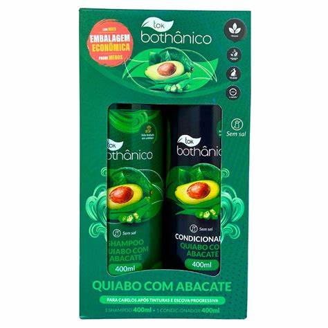Kit Shampoo + Condicionador Quiabo/Abacate 400ML Tok Bothânico
