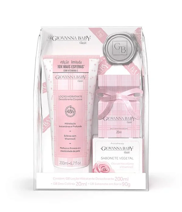 Kit Classic Loção 200ML + Colônia 20ML + Sabonete 90G Giovanna Baby