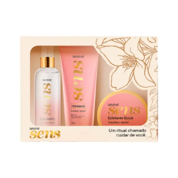 Kit Sens Com 3: Body Splash/Hidr./Esfol. Orquidea/Jasmim Labotrat