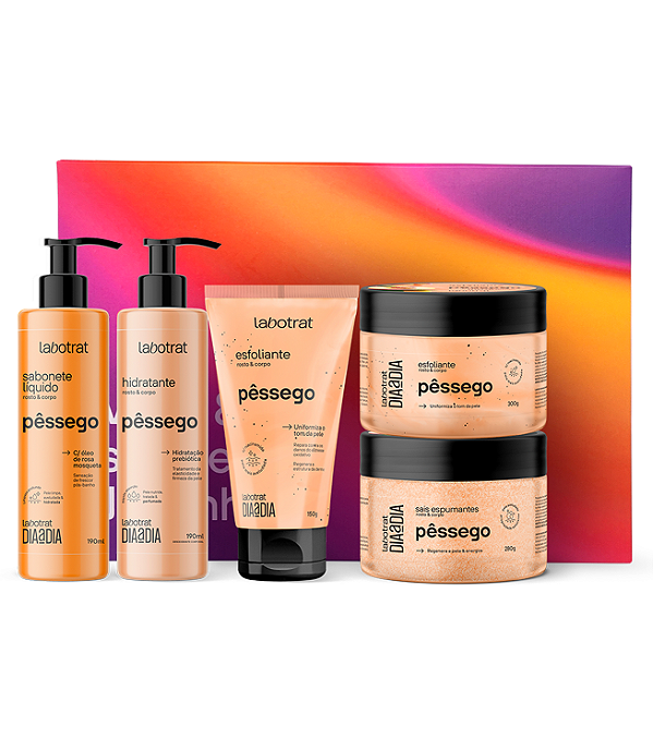 Kit Banho Dia A Dia C/5 Sab/Hid/Sais/2Esf Pêssego Labotrat