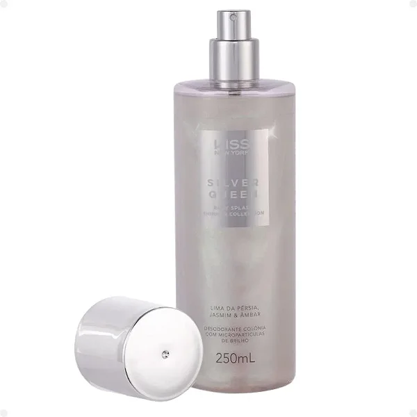 Body Splash Silver Queen com Glitter 250ML Kiss New York