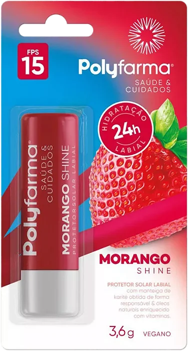 Protetor Labial Morango F15 3,6G Polyfarma