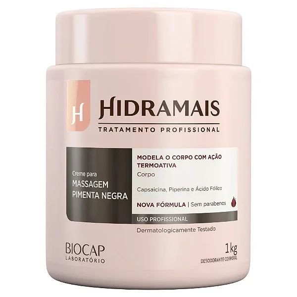 Creme de Massagem Pimenta Negra 1KG Hidramais