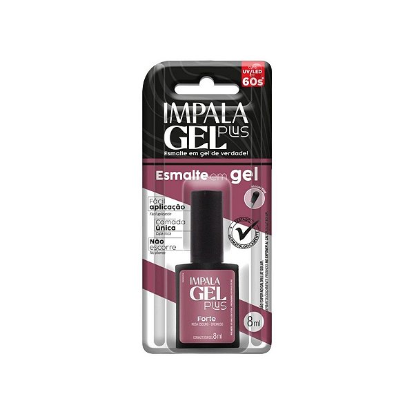 Esmalte Gel Plus Forte Rosa Escuro 8ML Impala