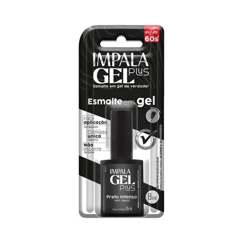 Esmalte Gel Plus Preto Intenso 8ML Impala