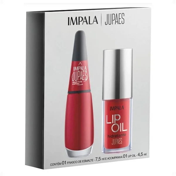 Kit 1.3 Ju Paes Virando o Jogo Lip Oil + Esmalte Xeque Mate Impala