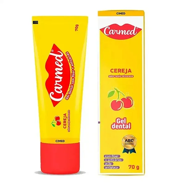 Creme Dental Com Fluor Cereja 70G Carmed