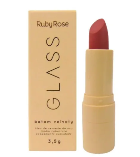 Batom Velvety BG04 Glass REF. HB5484 Ruyb Rose