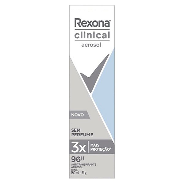 Desodorante aerosol Rexona Clinical Sem perfume 150ml