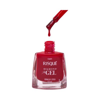 Esmalte Risqué Diamond Gel Vermelho Cereja 9,5ml