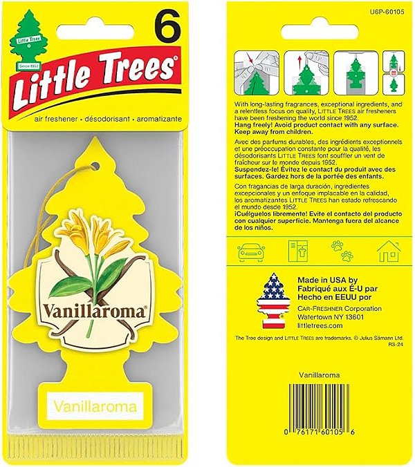 Little Trees Vanillaroma (Aroma de Baunilha) Com 6 unidades