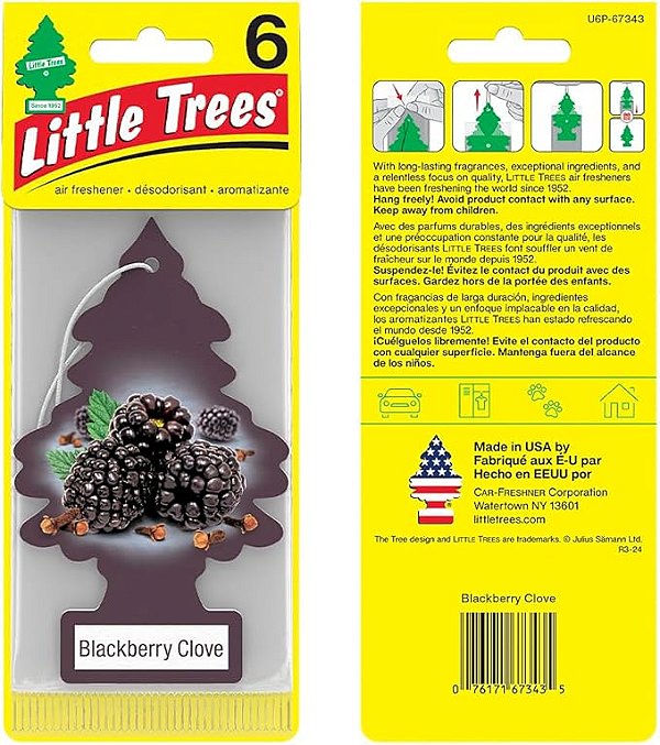 Little Trees BlackBerry Clove (Aroma de Amora) Com 6 unidades