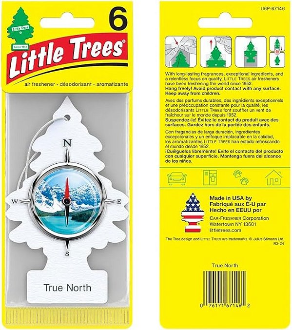 Little Trees True North (Aroma Refrescante) – Kit com 6 Unidades