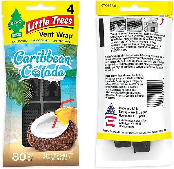 Little Trees Aromatizante Vent Wrap Caribbean Colada