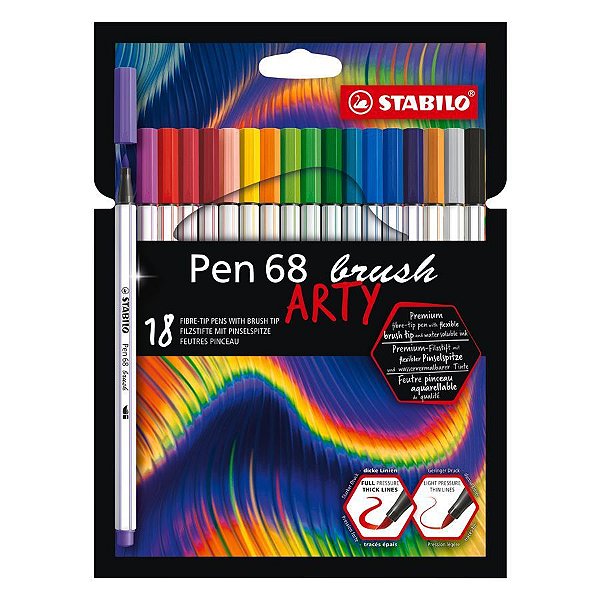 Estojo C/18 Caneta Pen Brush Art - Stabilo