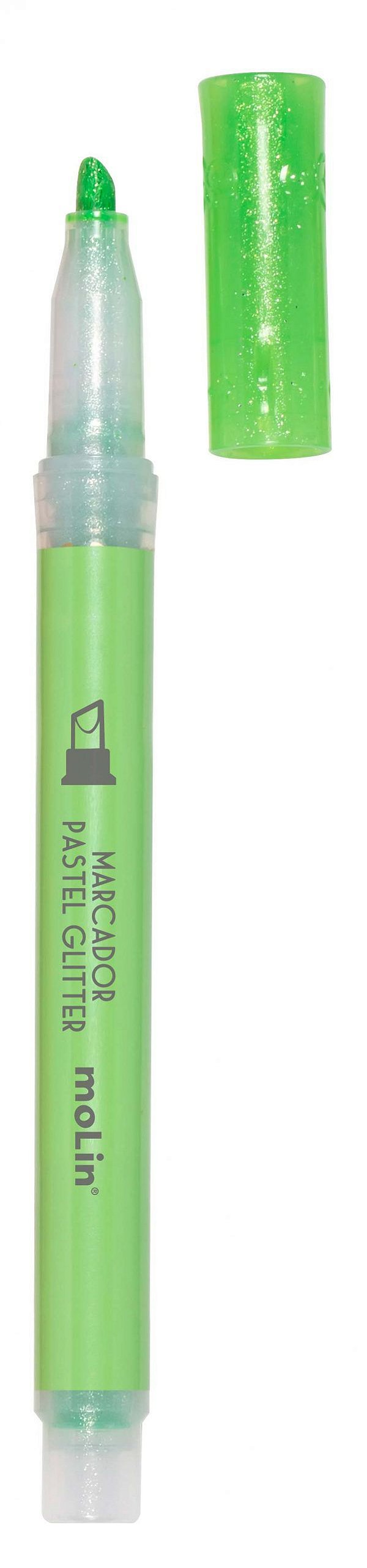 Marcador Fluor Glitter Verde - Molin