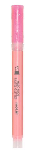 Marcador Fluor Glitter Rosa - Molin