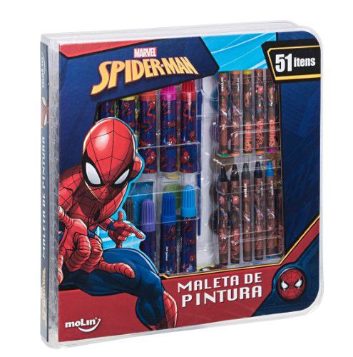 Maleta De Pintura C/51 Itens Sq Spiderman - Molin