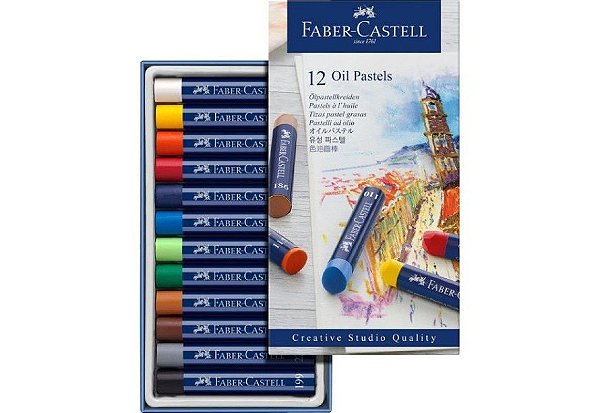 Estojo 12 Cores Giz Pastel Oleoso - Faber Castell