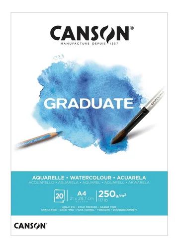 Bloco A4 250g 20f Graduate Aquarela - Canson