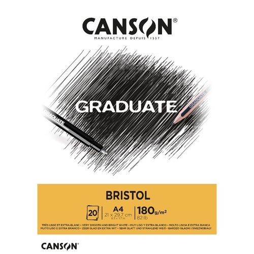 Bloco A4 180g 20f Graduate Bristol - Canson
