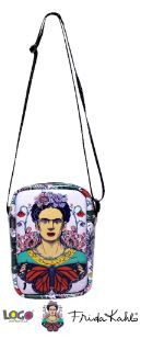 Bolsa Transversal Estampa Frida Kahlo Lilas - Logo