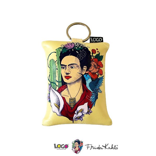 Chaveiro Eco Bag Estampa Frida Kahlo Bege - Logo