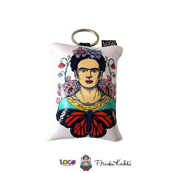 Chaveiro Eco Bag Estampa Frida Kahlo Lilas - Logo