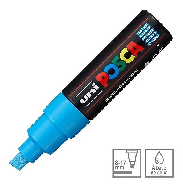 Caneta Chisel Shaped Posca 8k Azul Turquesa - Uni