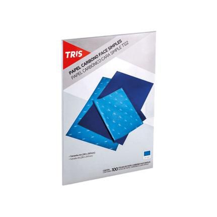 Papel Carbono A4 100f Dp Face Azul - Tris